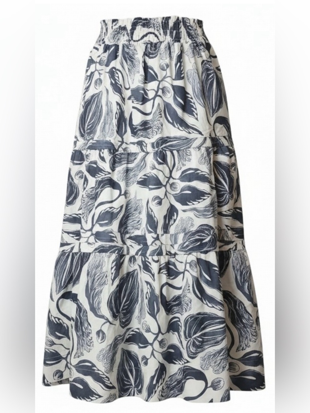 Anthropologie Somerset Maxi Skirt Yukiko Noritake Floral Black White NWT size S